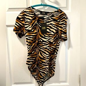 NWT L&B Lucky & Blessed Tiger print Bodysuit size Medium